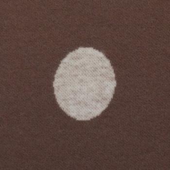 Preview: Jacquard-Jersey Ottoman Emily mit naturweißen Punkten auf Taupe